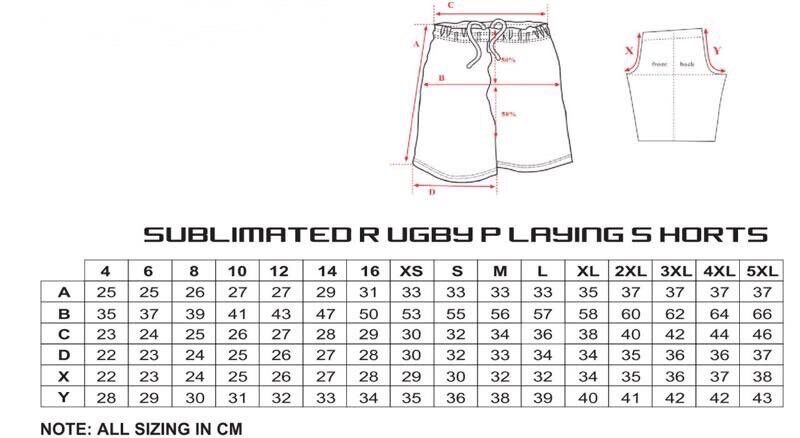 リバーシブルジャージ（ジュニア）サイズ表